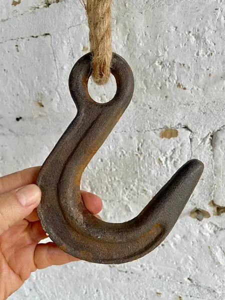 Gancho Industrial De Polea En Hierro Fundido - Colombia 1960