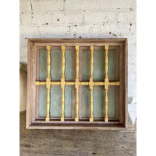 Ventana Doble Puerta Reja Torneada De Madera - Colombia 1940