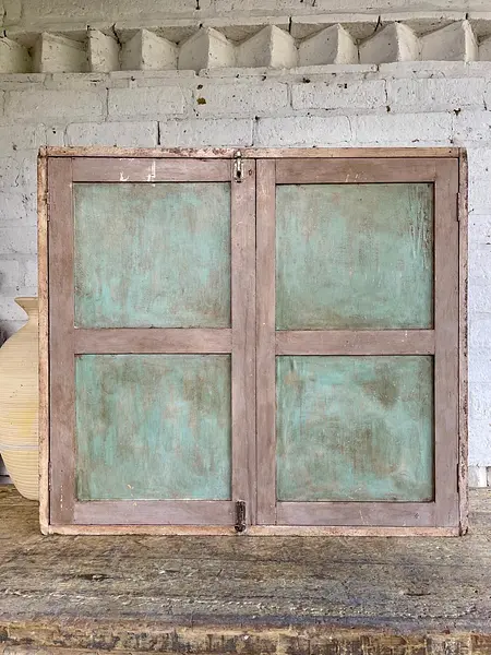 Ventana Doble Puerta Reja Torneada De Madera - Colombia 1940