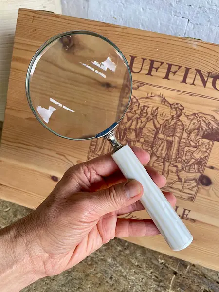 Lupa De Mano Con Mango Blanco