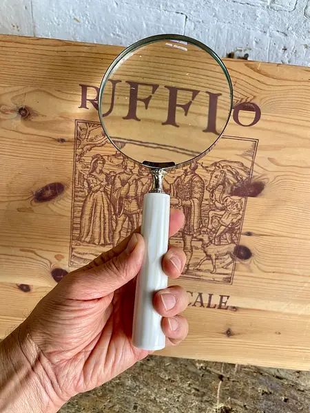 Lupa De Mano Con Mango Blanco