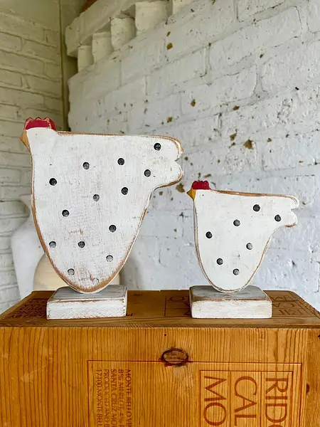 Gallinas Rústicas En Madera