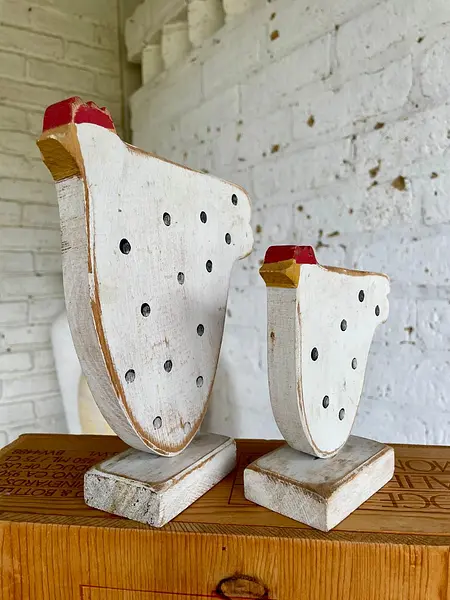 Gallinas Rústicas En Madera