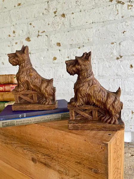 Tranca Libros Syroco Perros Terrier Escocés - U.S.A. 1940