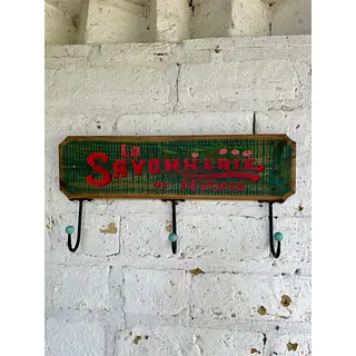 Perchero Rústico La Savonnerie Con 3 Colgadores Metálicos