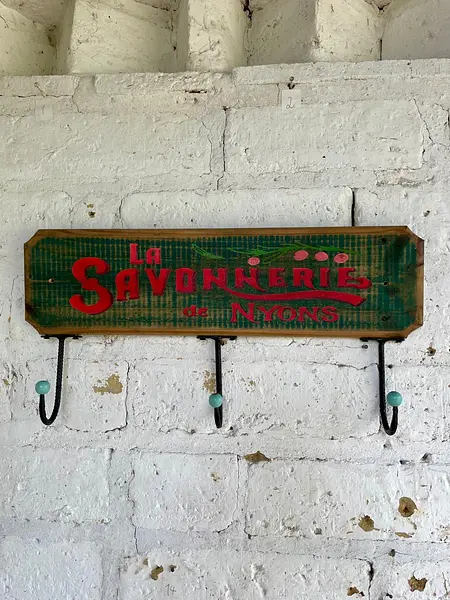 Perchero Rústico La Savonnerie Con 3 Colgadores Metálicos