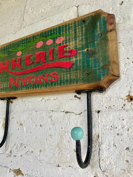 Perchero Rústico La Savonnerie Con 3 Colgadores Metálicos