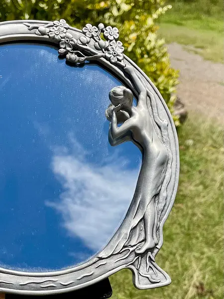 Espejo De Mesa Estilo Art Nouveau - U.S.A. 1980
