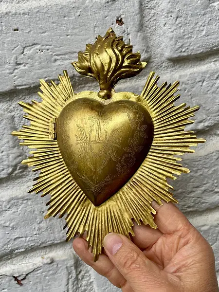 Exvoto Relicario Corazón Con Tapa - México 2020