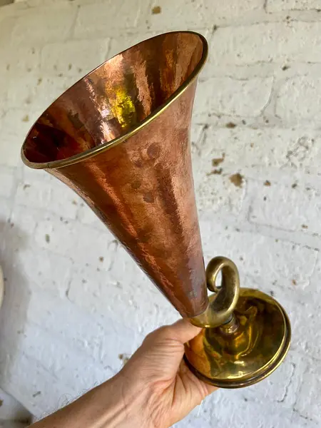 Florero En Cobre Y Bronce - India 1960