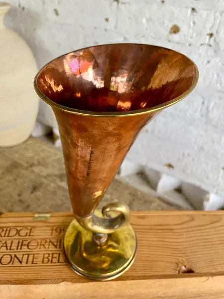 Florero En Cobre Y Bronce - India 1960