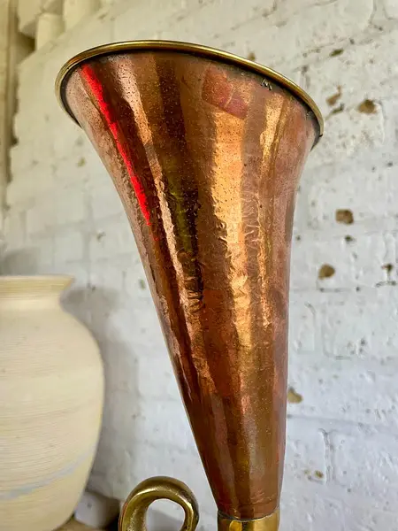 Florero En Cobre Y Bronce - India 1960