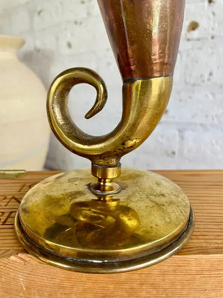 Florero En Cobre Y Bronce - India 1960