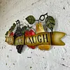 Placa Con Frutas Hojas Y Cinta "Vive, Ama, Rie"