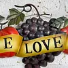 Placa Con Frutas Hojas Y Cinta "Vive, Ama, Rie"