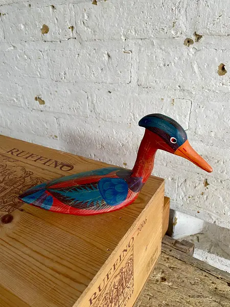 Pato Joyuyo De Agua En Madera