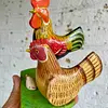 Gallo Y Gallina Tallados En Madera -India 1995
