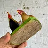 Gallo Y Gallina Tallados En Madera -India 1995