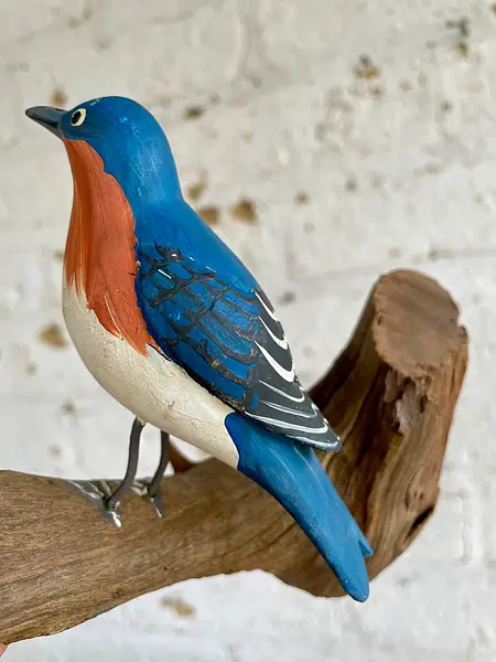 Pájaro Azulejo Sobre Tronco Natural - U.S.A. 2000