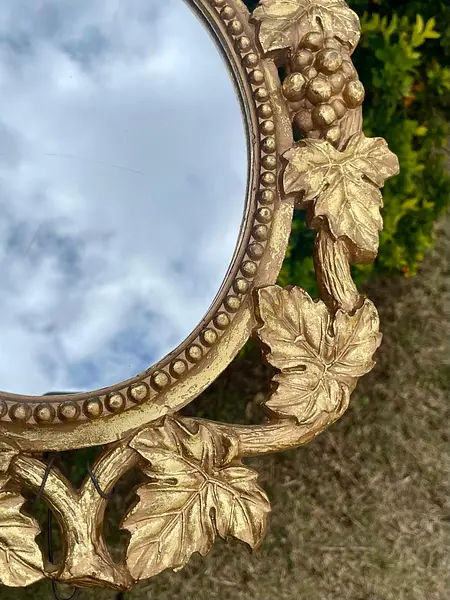 Espejo Decorado Con Uvas Y Hojas De Parra - Italia 2020