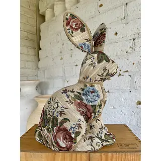 Conejo Artesanal Forrado En Tela De Jacquard Y Millaré