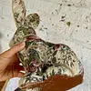 Conejo Artesanal Forrado En Tela De Jacquard Y Millaré
