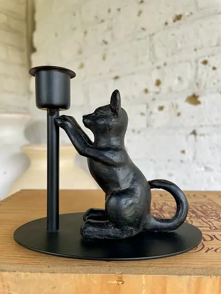 Candelero Con Figura De Gato
