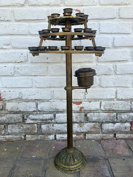 Candelabro De Iglesia En Bronce - 1920