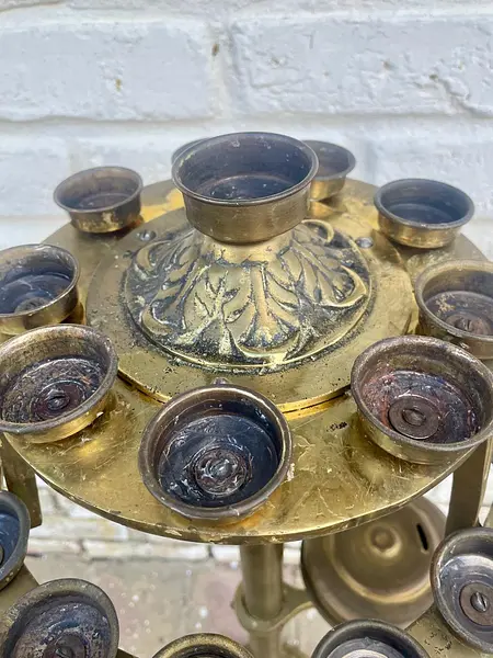 Candelabro De Iglesia En Bronce - 1920