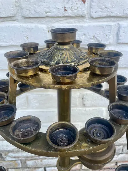 Candelabro De Iglesia En Bronce - 1920