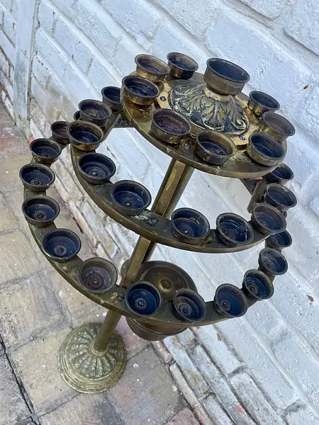 Candelabro De Iglesia En Bronce - 1920