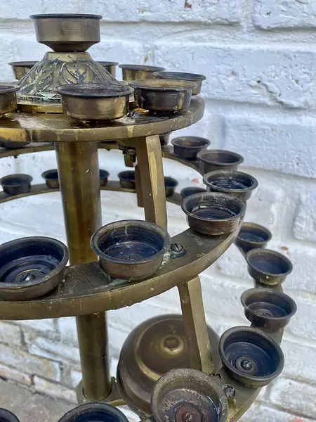 Candelabro De Iglesia En Bronce - 1920