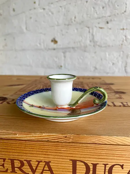 Candelero De Porcelana Pintado A Mano - Nipon 1891 A 1921