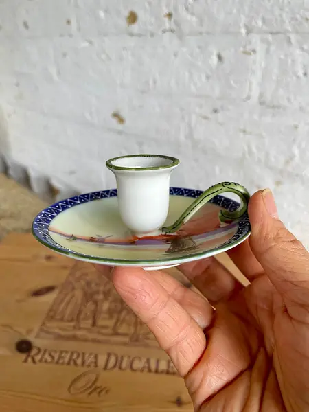 Candelero De Porcelana Pintado A Mano - Nipon 1891 A 1921