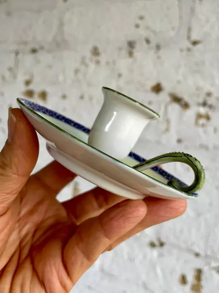 Candelero De Porcelana Pintado A Mano - Nipon 1891 A 1921