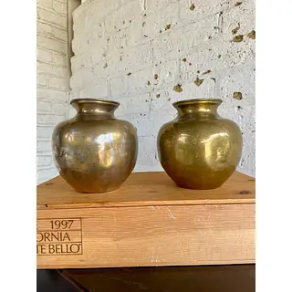 Floreros X 2 En Bronce - 1950
