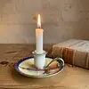 Candelero De Porcelana Pintado A Mano - Nipon 1891 A 1921