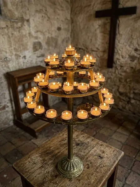 Candelabro De Iglesia En Bronce - 1920