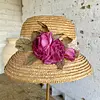 Lámpara Rústica Con Sombrero Cloche Y Flores