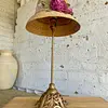 Lámpara Rústica Con Sombrero Cloche Y Flores