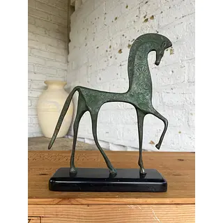 Caballo Etrusco Con Pátina Verde - U.S.A. 1960