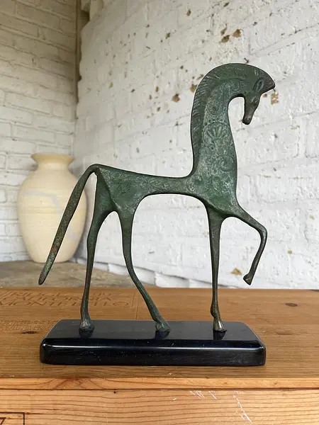 Caballo Etrusco Con Pátina Verde - U.S.A. 1960