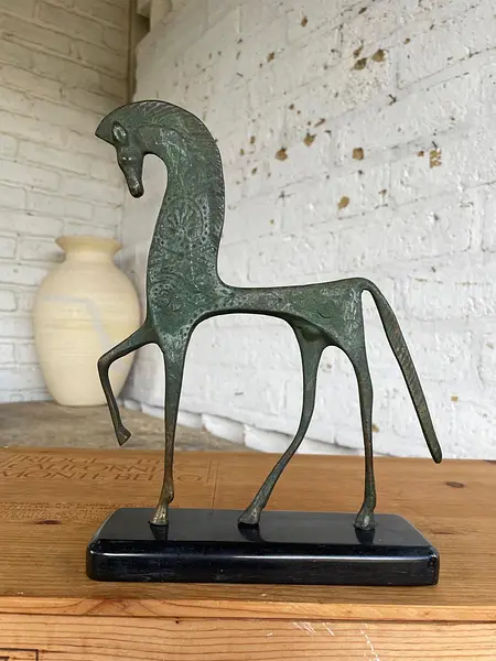Caballo Etrusco Con Pátina Verde - U.S.A. 1960