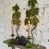 Pareja Candelabros De Pared Hojas De Parra - Italia 1970