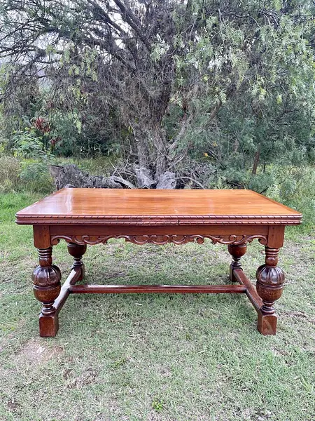 Mesa Extensible De Roble Macizo - Inglaterra 1900