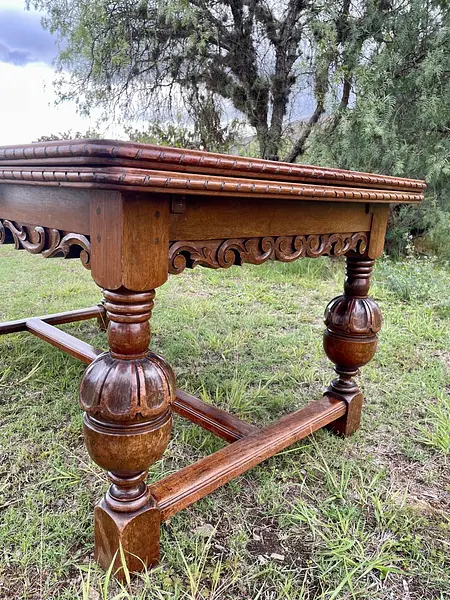 Mesa Extensible De Roble Macizo - Inglaterra 1900