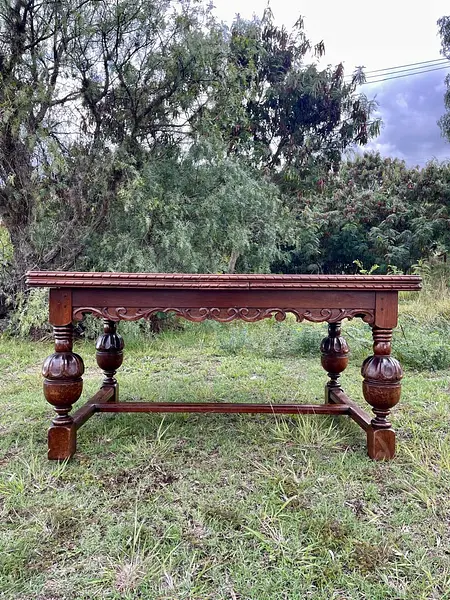 Mesa Extensible De Roble Macizo - Inglaterra 1900