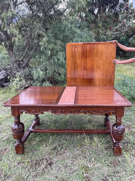 Mesa Extensible De Roble Macizo - Inglaterra 1900