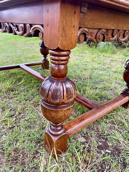 Mesa Extensible De Roble Macizo - Inglaterra 1900