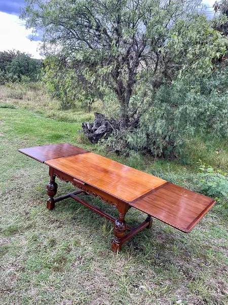 Mesa Extensible De Roble Macizo - Inglaterra 1900